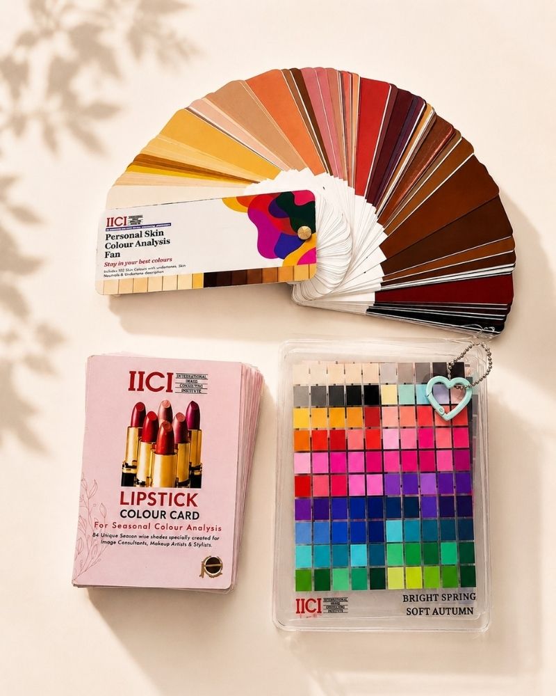Skin Colour Fan, Lipstick Colour Card & Handbag Charm (Transparent Base)